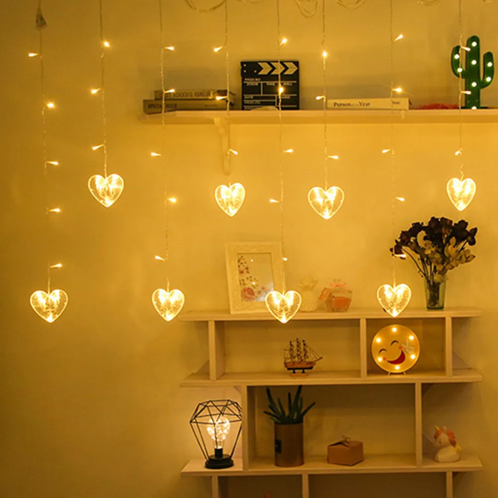 LED Hearts String Lights for Room Party Christmas Holiday Decoration Stars String Lights Patio Decoration Yard 96led 2.5M 
LED Hearts String Lights for Room Party Christmas Holiday Decoration Stars String Lights Patio Decoration Yard 96led 2.5M