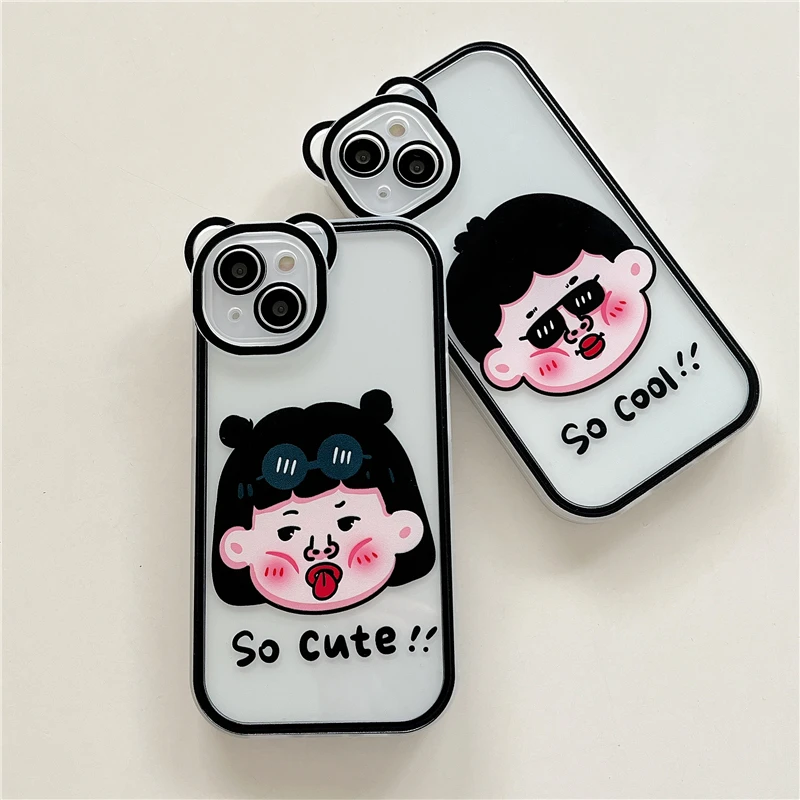 Cute Cartoon Sunglasses Boy Girl Phone Case For iPhone 13 12 11 Pro X XS Max XR Bear Ears Mirror Head Protect Shockproof Cover
Cute Cartoon Sunglasses Boy Girl Phone Case For iPhone 13 12 11 Pro X XS Max XR Bear Ears Mirror Head Protect Shockproof Cover