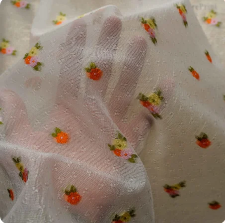 Slightly Transparent Three-color Small Flower Simple Wind Jacquard Fabric Women's Dress Literary Clothing Bags
Slightly Transparent Three-color Small Flower Simple Wind Jacquard Fabric Women's Dress Literary Clothing Bags