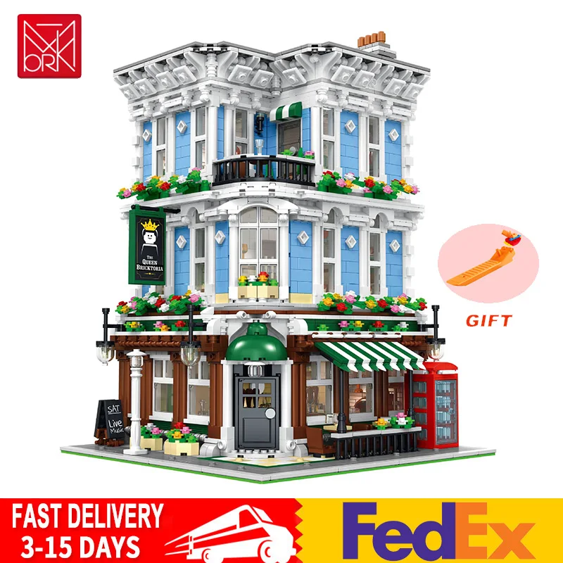 Compatible with Lego Sets Street View MOC-28774 Modular Queen's Bar Building Blocks Models City Architecture Bricks Toys for Boy 
Compatible with Lego Sets Street View MOC-28774 Modular Queen's Bar Building Blocks Models City Architecture Bricks Toys for Boy