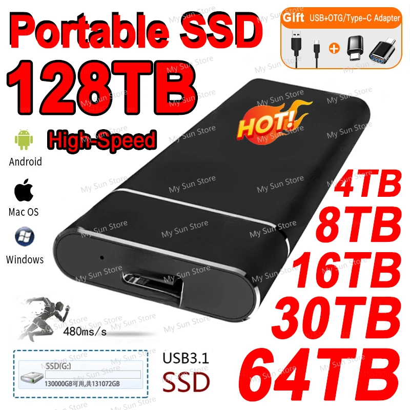 High Speed Portable SSD 2TB External Solid State Hard Drive 8TB USB 3.1 Interface Mass Capacity Mobile Hard Drive for Laptop PC 
High Speed Portable SSD 2TB External Solid State Hard Drive 8TB USB 3.1 Interface Mass Capacity Mobile Hard Drive for Laptop PC