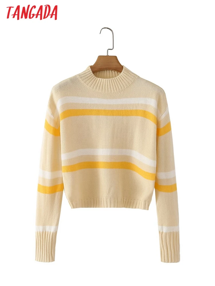 Tangada Women 2022 Fashion Elegant Striped Crop Knitted Sweater Jumper O Neck Female Oversize Pullovers Chic Tops 5X114
Tangada Women 2022 Fashion Elegant Striped Crop Knitted Sweater Jumper O Neck Female Oversize Pullovers Chic Tops 5X114