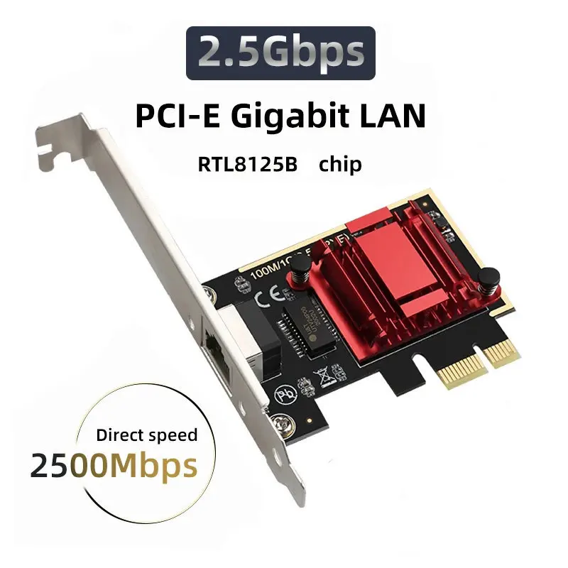 2,5G PCI-E к RJ45 сетевая карта RTL8125B чип Gigabit Ethernet PCI Express сетевая карта 10/100/2500 Мбит/с 1 Гбит/с/2,5 Гбит/с для ПК
2,5G PCI-E к RJ45 сетевая карта RTL8125B чип Gigabit Ethernet PCI Express сетевая карта 10/100/2500 Мбит/с 1 Гбит/с/2,5 Гбит/с для ПК