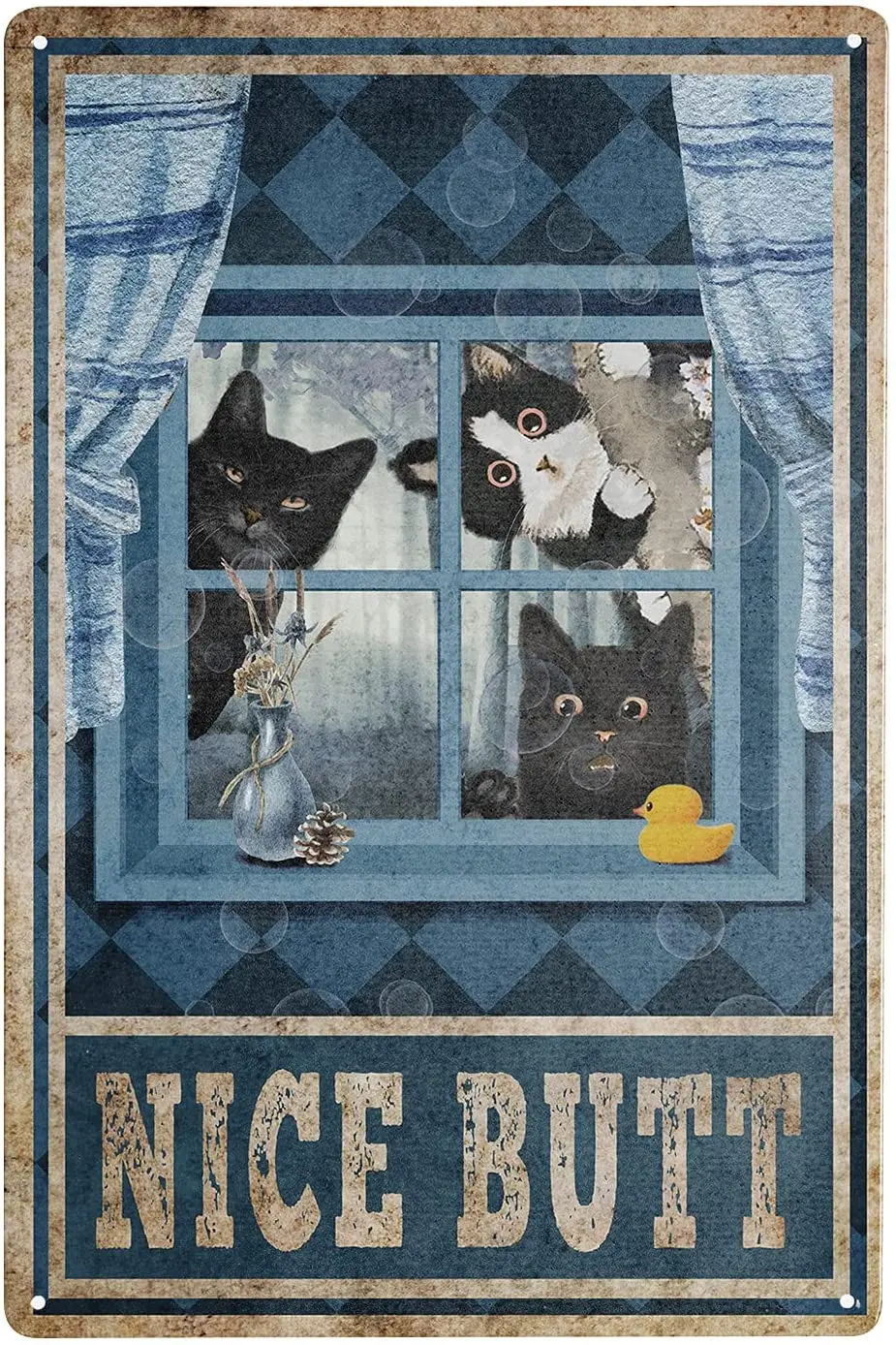 Cute Black Cat Metal Tin Sign Funny Animal Vintage Quote Wall Art Blue Chic Iron Painting PrintBathroom Farmhouse Farm Decor
Cute Black Cat Metal Tin Sign Funny Animal Vintage Quote Wall Art Blue Chic Iron Painting PrintBathroom Farmhouse Farm Decor