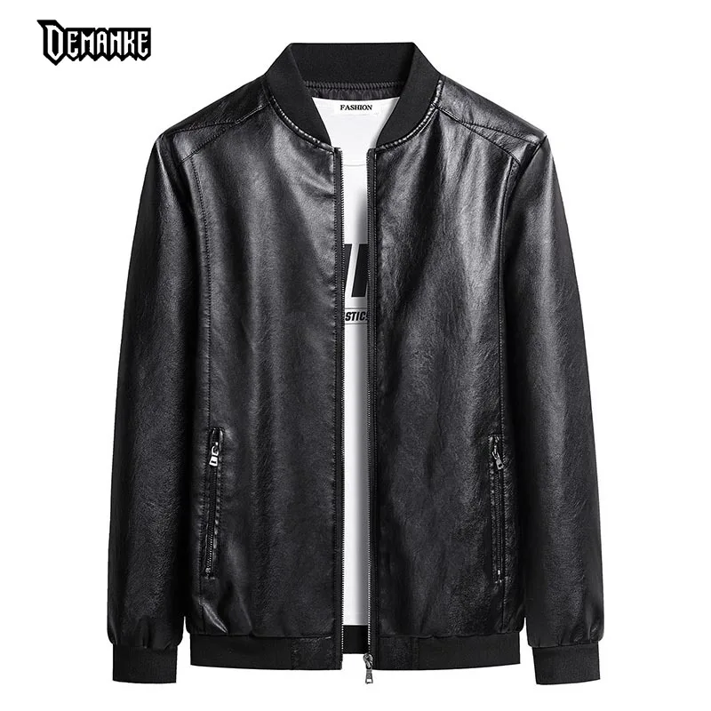 Spring Leather Jacket Men Baseball Collar Motorcycle Faux Cow Streetwear Coat Elegant Clothing
Spring Leather Jacket Men Baseball Collar Motorcycle Faux Cow Streetwear Coat Elegant Clothing