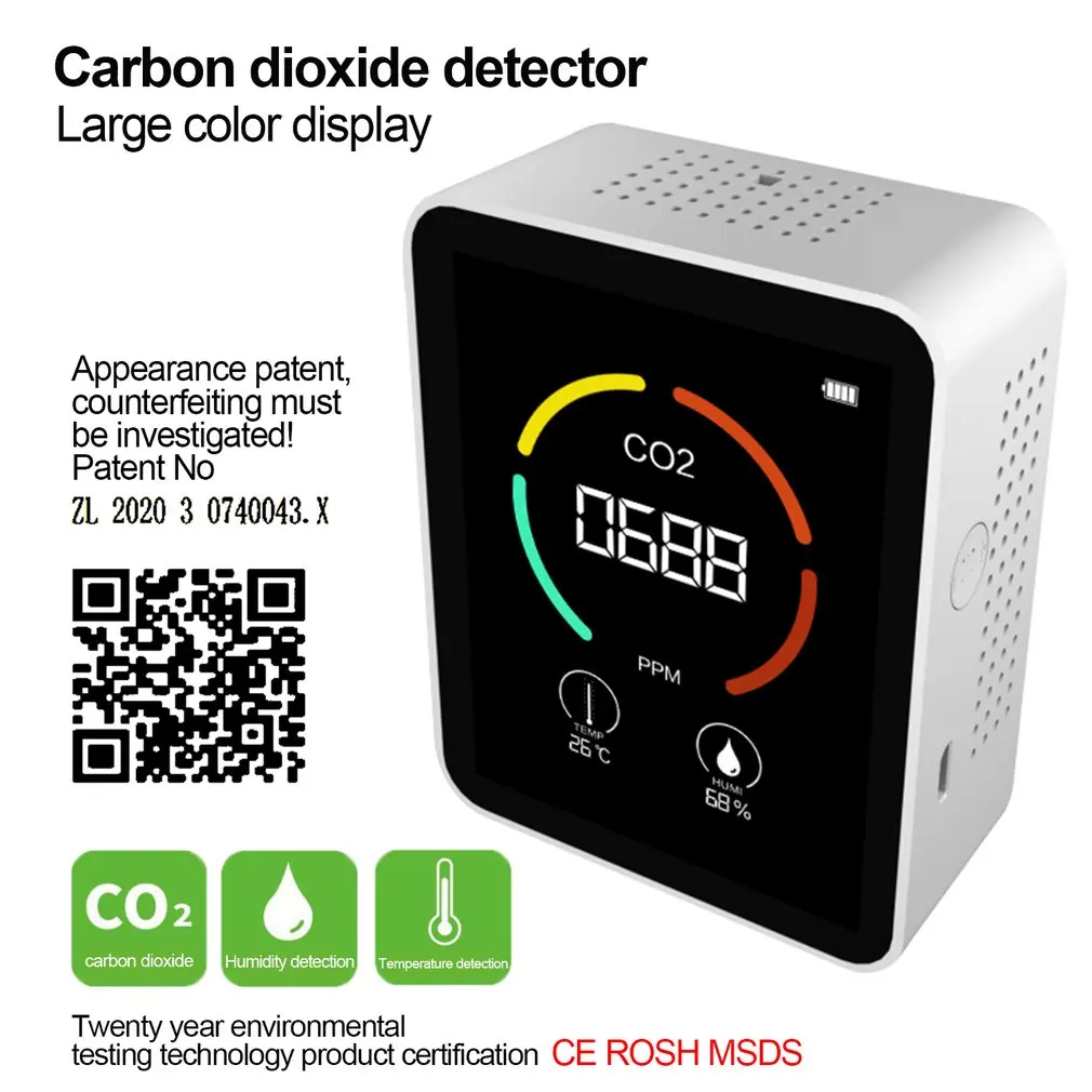 Multifunctional 3in1 CO2 Meter Digital Temperature Humidity Tester Carbon Dioxide Detector Air Quality Monitor CO2 detector
Multifunctional 3in1 CO2 Meter Digital Temperature Humidity Tester Carbon Dioxide Detector Air Quality Monitor CO2 detector
