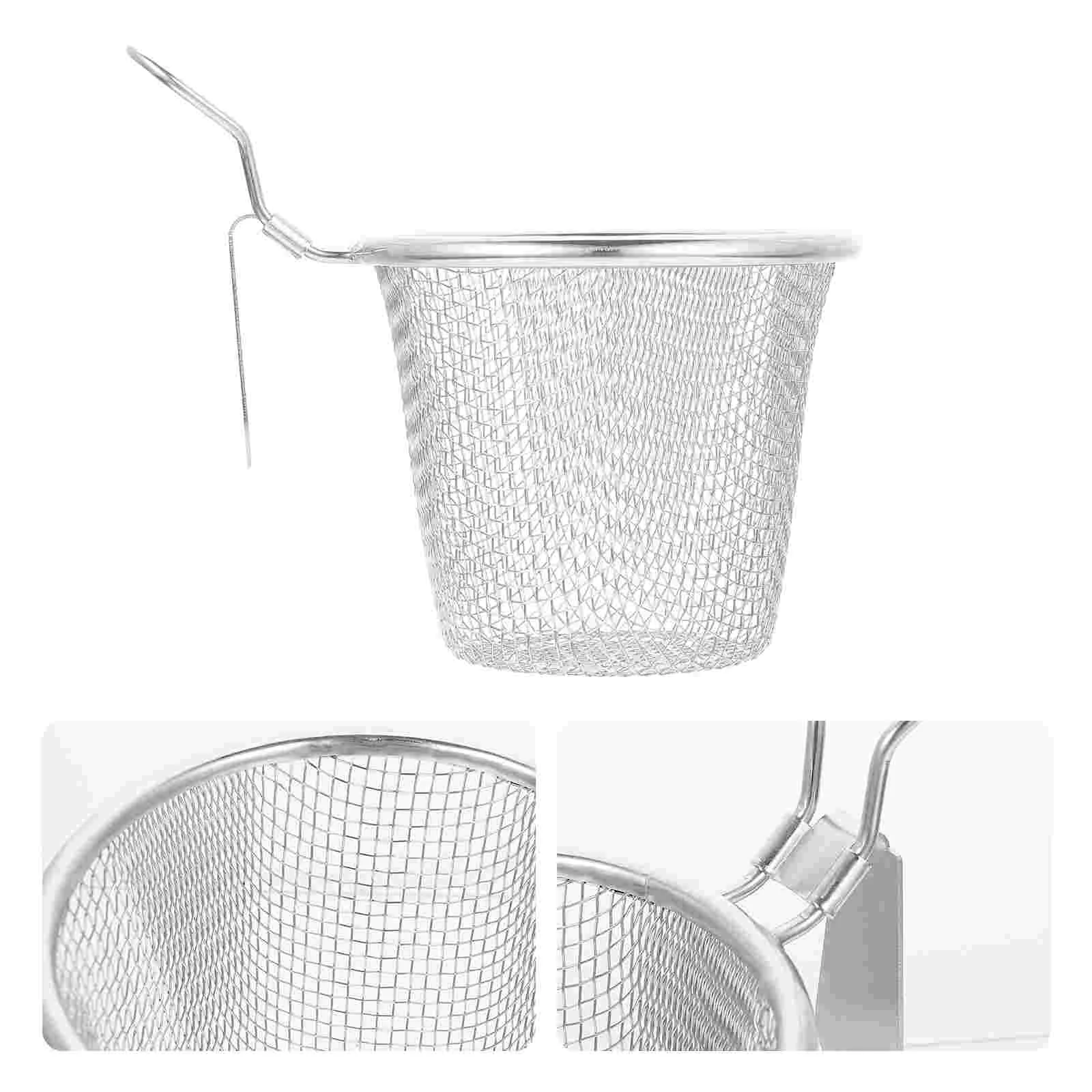 

Strainer Basket Pasta Noodle Mesh Stainless Colander Steel Skimmer Spaghetti Spider Fry Ramen Metal Handle Fine Dumpling Spoon