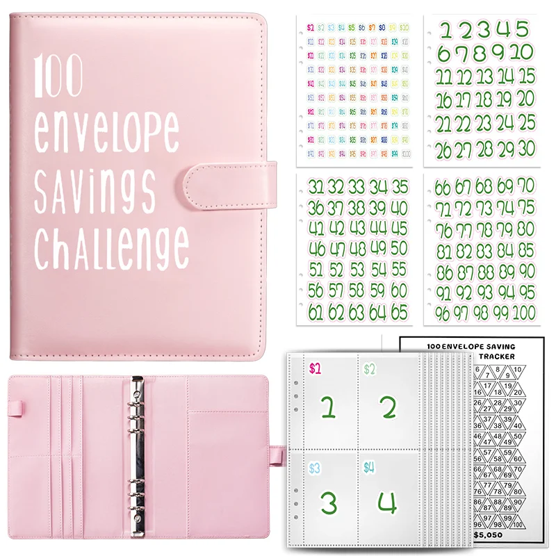 A5 PU Leather Budget Binder Notebook Savings Challenges 100 Envelope Challenge Binder Easy And Fun Way To Save $5,050 Planner
A5 PU Leather Budget Binder Notebook Savings Challenges 100 Envelope Challenge Binder Easy And Fun Way To Save $5,050 Planner