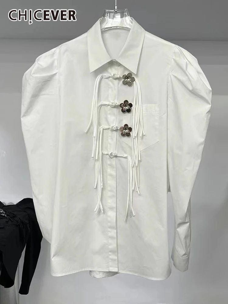 CHICEVER Korean Fashion Shirt For Women Lapel Long Sleeve Patchwork Tassel Button Through Blouse Female Spring New Clothes Style
CHICEVER Korean Fashion Shirt For Women Lapel Long Sleeve Patchwork Tassel Button Through Blouse Female Spring New Clothes Style