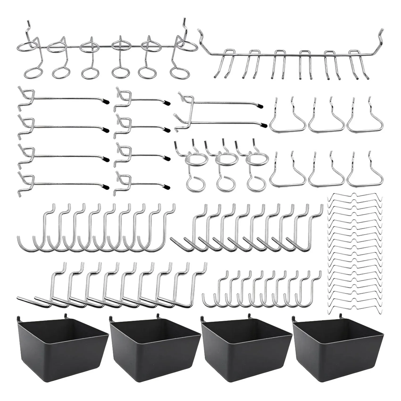 80 Piece Pegboard Hooks Assortment with Pegboard Bins Peg Locks for Organizing Various Tools for Kitchen Craft Room
80 Piece Pegboard Hooks Assortment with Pegboard Bins Peg Locks for Organizing Various Tools for Kitchen Craft Room