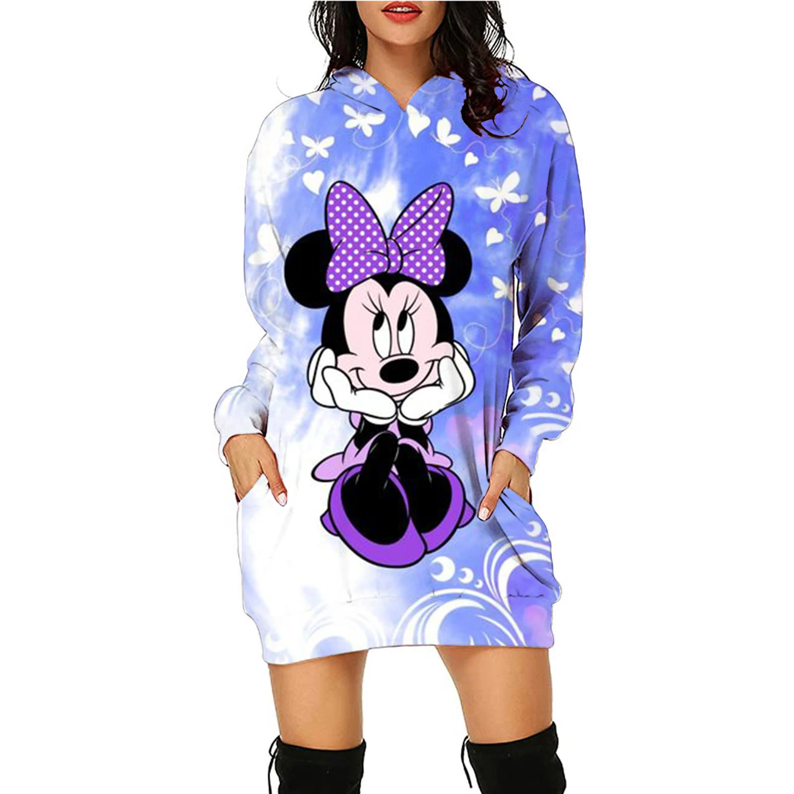 Fashion Women's Disney Mickey/Minnie New Hoodie Dress Cartoon Boho Elegant Dress Women Autumn Print Hoodie Tops
Fashion Women's Disney Mickey/Minnie New Hoodie Dress Cartoon Boho Elegant Dress Women Autumn Print Hoodie Tops