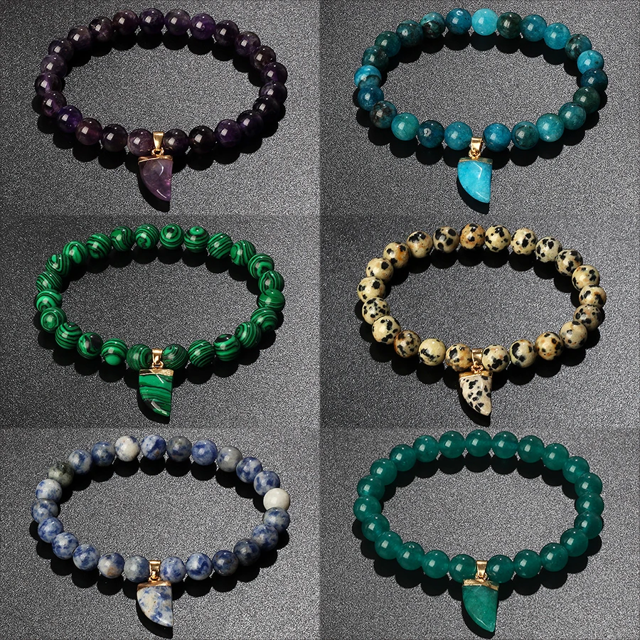 Fashion Nature Stone Horn Charm Bracelets Men Quartz Amethysts Agates Charm Bangles For Women Classic Couple Amulet Bead Jewelry
Fashion Nature Stone Horn Charm Bracelets Men Quartz Amethysts Agates Charm Bangles For Women Classic Couple Amulet Bead Jewelry