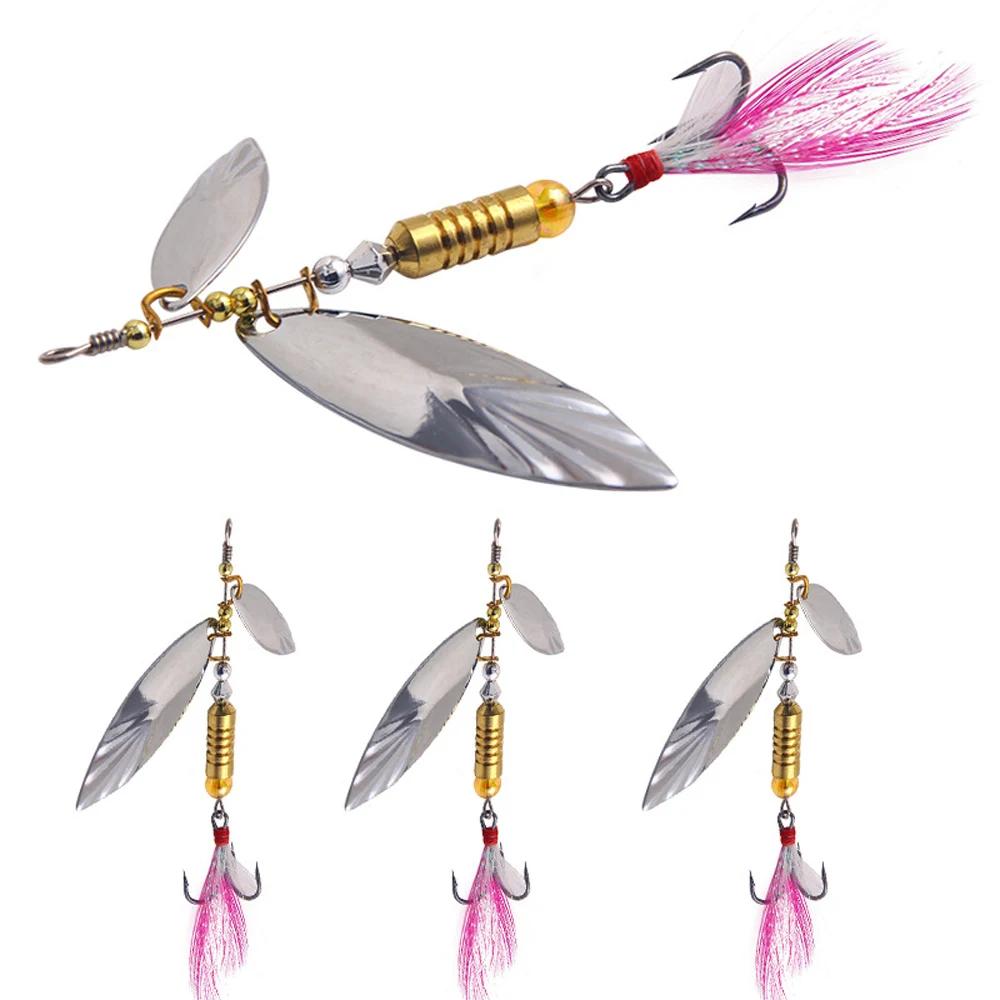 1pcs Metal Sliver Rotating Sequins Spoon lure 7g/10g Spinner Fishing Hard Bait With Feather Treble Hook Fishing Accessories
1pcs Metal Sliver Rotating Sequins Spoon lure 7g/10g Spinner Fishing Hard Bait With Feather Treble Hook Fishing Accessories