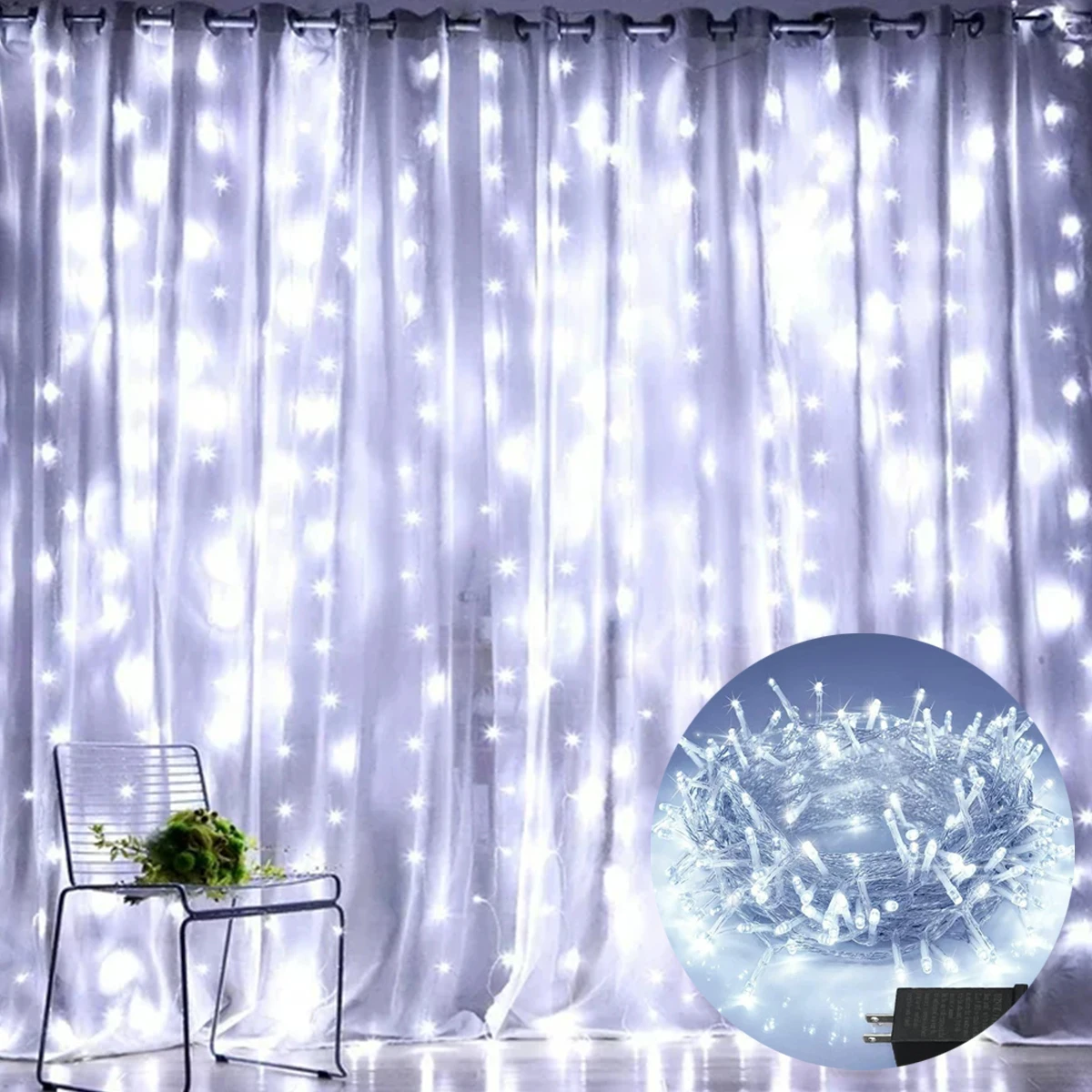 9.8 Ft 300 LED Curtain String Lights Waterproof Window String Fairy Lighting 8 Modes Hanging Wall Lights Wedding Garland Party
9.8 Ft 300 LED Curtain String Lights Waterproof Window String Fairy Lighting 8 Modes Hanging Wall Lights Wedding Garland Party
