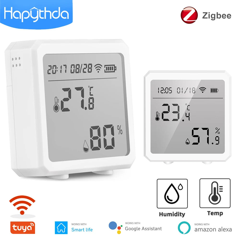 Hapythda Temperature Sensor Tuya Zigbee Indoor Hygrometer Thermometer Detector Smart Digital Humidity Sensor Alexa Google Home
Hapythda Temperature Sensor Tuya Zigbee Indoor Hygrometer Thermometer Detector Smart Digital Humidity Sensor Alexa Google Home