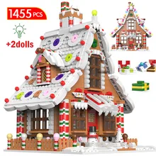 1455 Pcs City Christmas House House Building Blocks Friends Music Box Castle Train Santa Claus Tree Bricks Toys For Kids Gifts