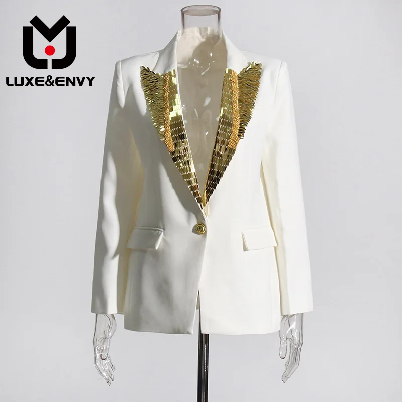 Модный женский пиджак Люкс & ENVY, новый свободный облегающий дизайн с длинными рукавами и блестками, осень 2023
Модный женский пиджак Люкс & ENVY, новый свободный облегающий дизайн с длинными рукавами и блестками, осень 2023