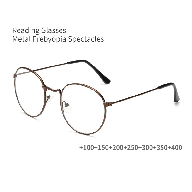 

Round Reading Glasses Metal Prebyopia Spectacles For Men Women Hyperopia Eyewear Eyeglasses Frame Diopter 0 To 4.0 oculos