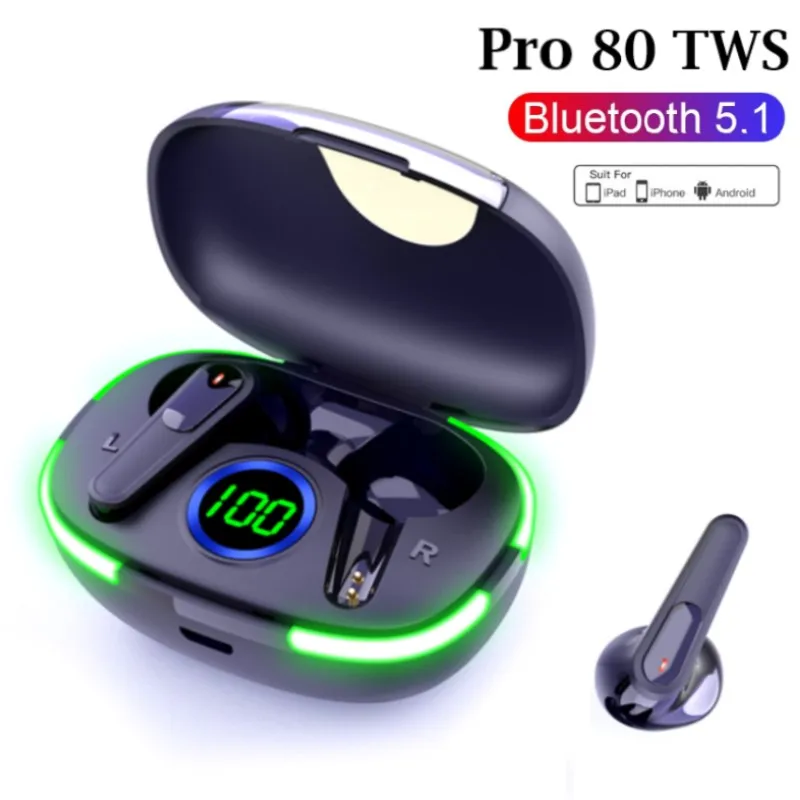 TWS Pro 80 Bluetooth-наушники со светодиодной подсветкой, беспроводные наушники-вкладыши, Спортивная шумоподавляющая Спортивная гарнитура с микроф...
TWS Pro 80 Bluetooth-наушники со светодиодной подсветкой, беспроводные наушники-вкладыши, Спортивная шумоподавляющая Спортивная гарнитура с микроф...