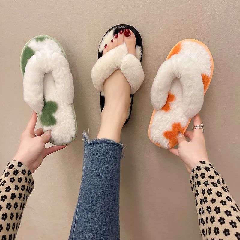 Flip-Flops Print Sofe Fluffy Fur Slippers Women's Winter Home Interior Plush Flip Flops Comfortable Wooden Floor Cotton Slippers 
Flip-Flops Print Sofe Fluffy Fur Slippers Women's Winter Home Interior Plush Flip Flops Comfortable Wooden Floor Cotton Slippers