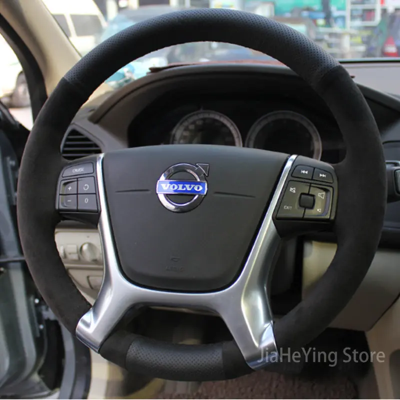 

Оплетка рулевого колеса ручной работы для Volvo XC60 2010-2013 S80 2012-2016 XC70 износостойкая кожаная Нескользящая внутренняя отделка