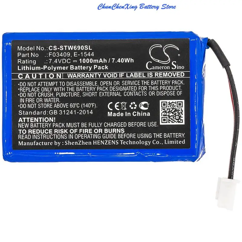 Cameron Sino 1000mAh Battery F03409 E-1544 for Satlink WS-6908 WS-6909 WS-6932 WS-6933 WS-6936 WS-6906 WS-6923 S-6912
Cameron Sino 1000mAh Battery F03409 E-1544 for Satlink WS-6908 WS-6909 WS-6932 WS-6933 WS-6936 WS-6906 WS-6923 S-6912