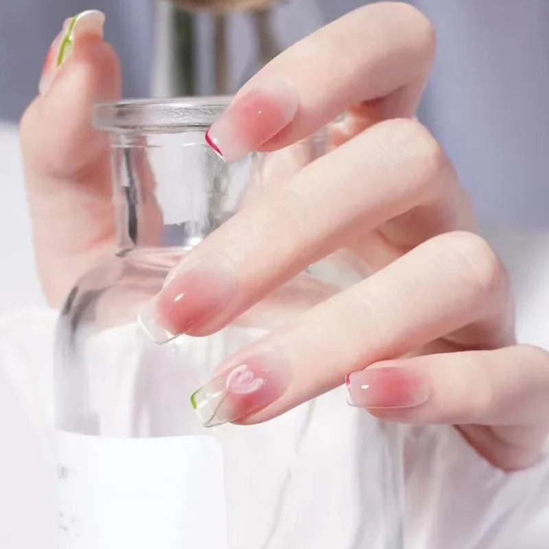 24Pcs/Box Gentle Hand-painted Tulip Ballet Wearable Fake Nails Press On Square Head Full Cover Detachable Finished Fingernails 
24Pcs/Box Gentle Hand-painted Tulip Ballet Wearable Fake Nails Press On Square Head Full Cover Detachable Finished Fingernails