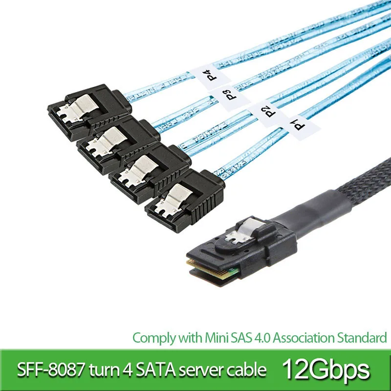 Mini SAS SFF-8087 Turn 4SATA SAS 36P Turn 4SATA3.0 Straight Head Solid State Drive Data Cable Mini SAS To SATA Adapter Converter 
Mini SAS SFF-8087 Turn 4SATA SAS 36P Turn 4SATA3.0 Straight Head Solid State Drive Data Cable Mini SAS To SATA Adapter Converter