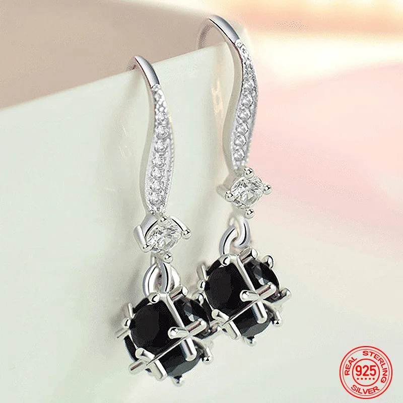 TIEEYINY 925 Sterling Silver Black Round Zircon Pearl Hoop Earrings Jewelry Ladies Pendant Wedding Gift
TIEEYINY 925 Sterling Silver Black Round Zircon Pearl Hoop Earrings Jewelry Ladies Pendant Wedding Gift