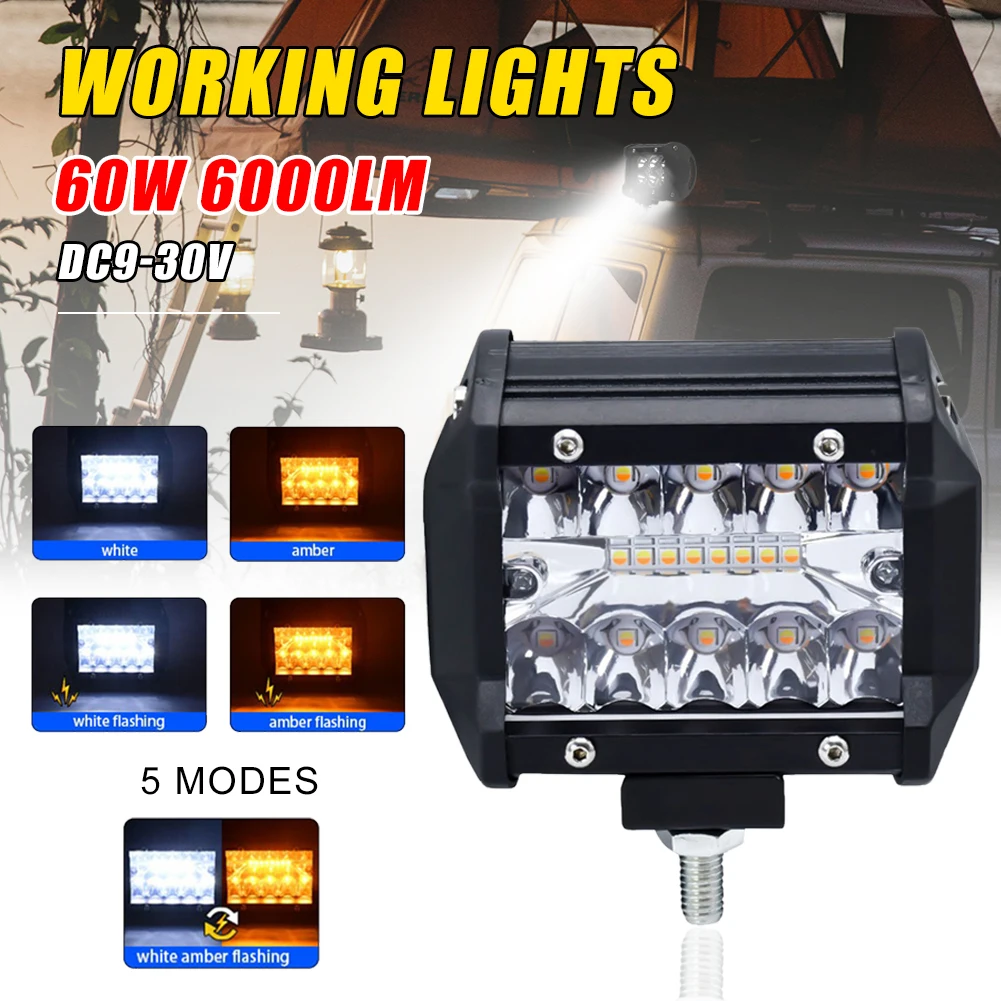 4" LED Pod Light Bar 120W 12000LM LED Work Light White and Amber 5 Modes IP68 Waterproof for Offroad SUV Truck 4x4 Trailer ATV
4" LED Pod Light Bar 120W 12000LM LED Work Light White and Amber 5 Modes IP68 Waterproof for Offroad SUV Truck 4x4 Trailer ATV
