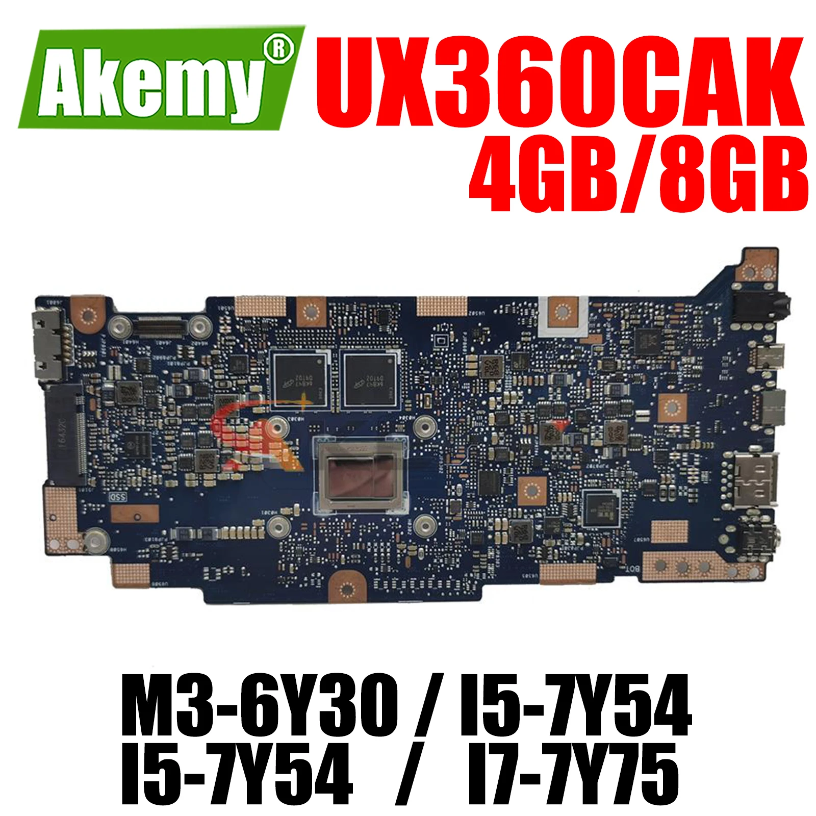 

UX360CAK Laptop Motherboard M3-6Y30 M5-6Y54 i5-7Y54 M7-6Y75 i7-7Y75 CPU 4GB 8GB RAM for ASUS UX360C UX360CA UX360CAK Mainboard