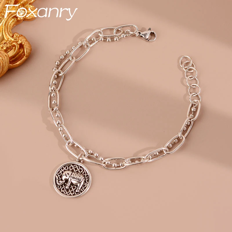 925 Sterling Vintage Brcacelet For Women Fashion Simple Elephant Pendant Double Layer Chain Party Jewelry Gifts
925 Sterling Vintage Brcacelet For Women Fashion Simple Elephant Pendant Double Layer Chain Party Jewelry Gifts
