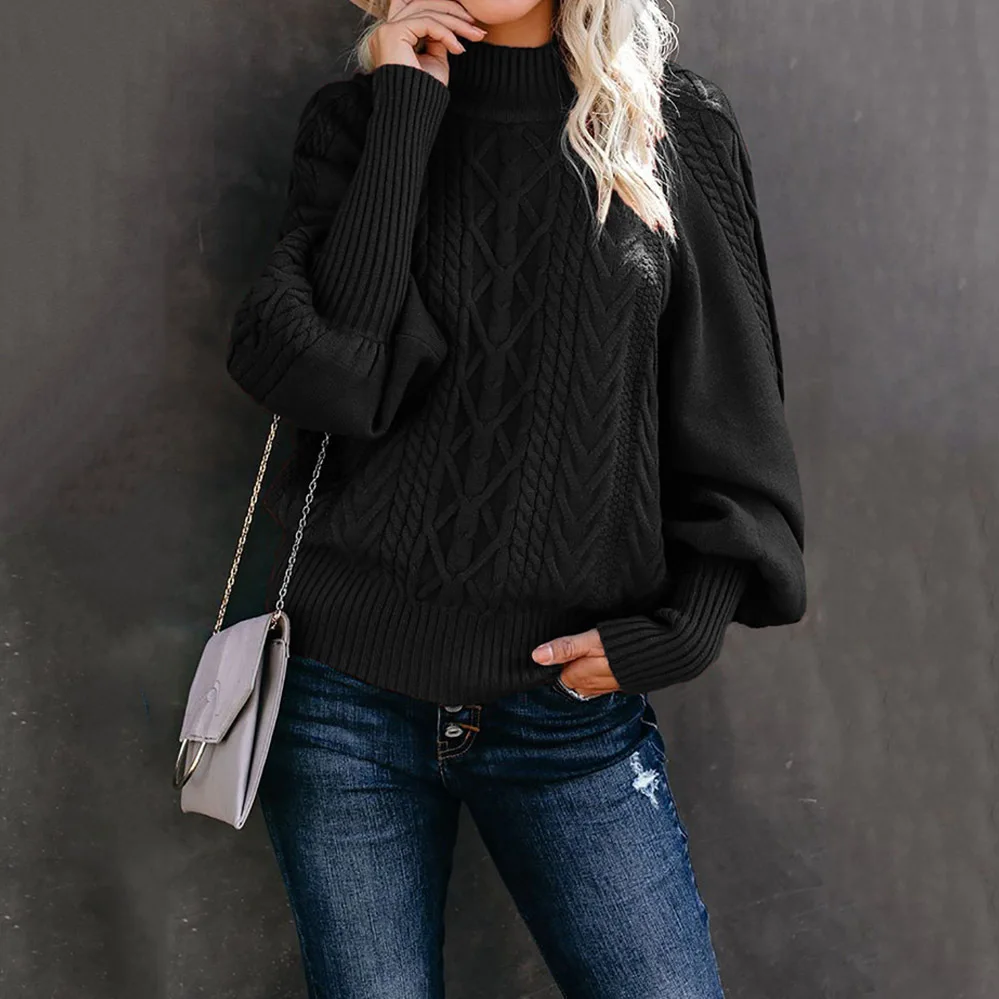 Turtleneck Solid Color Sweater Tops for Women 2022 Autumn Winter Long Sleeve Loose Thicken Knit Tee Casual Lady Black Jumpers
Turtleneck Solid Color Sweater Tops for Women 2022 Autumn Winter Long Sleeve Loose Thicken Knit Tee Casual Lady Black Jumpers