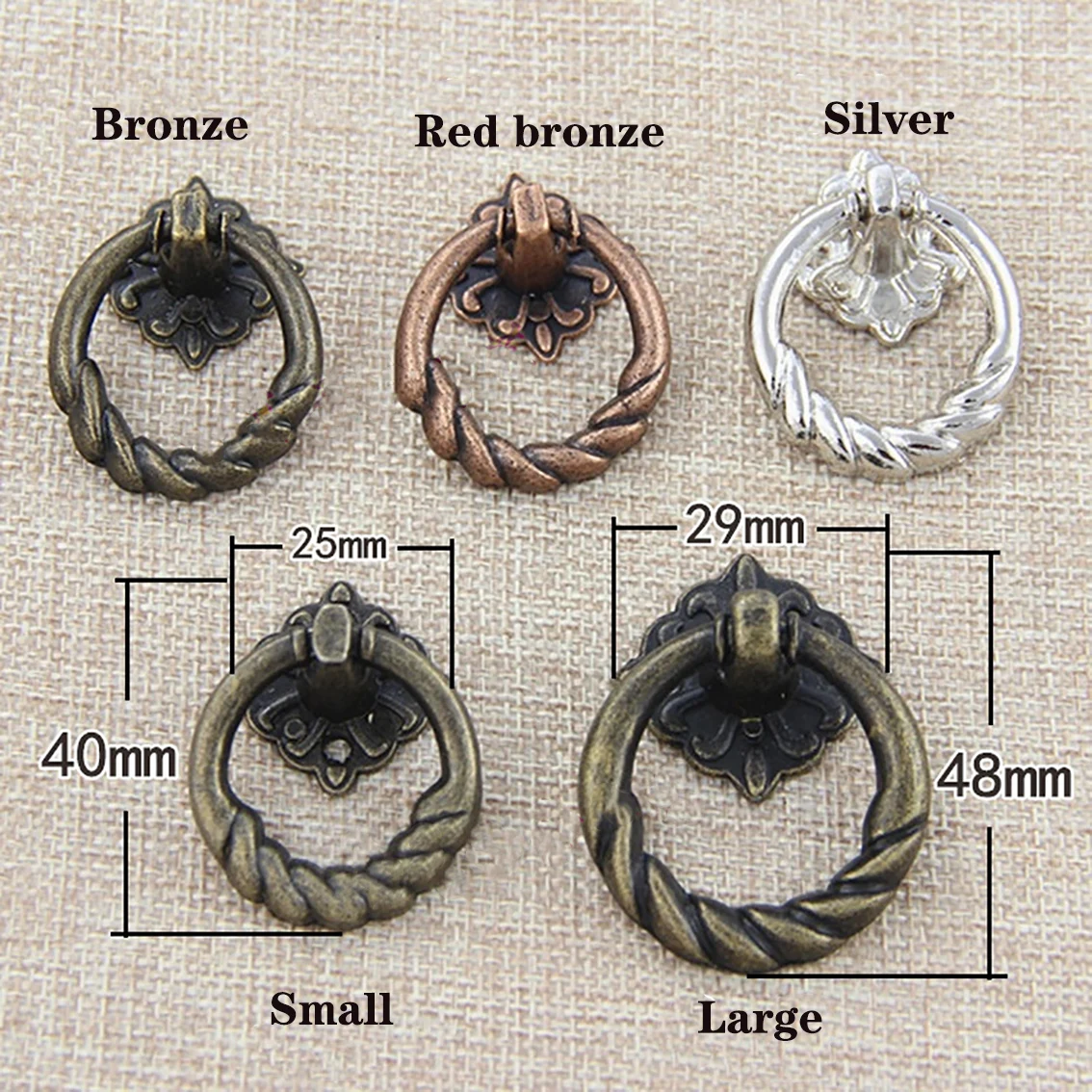 European Vintage Handle 25*40/29*48mm Classical Zinc Alloy Handle Gift Box Drawer Jewelry Box Furniture Hardware Accessories
European Vintage Handle 25*40/29*48mm Classical Zinc Alloy Handle Gift Box Drawer Jewelry Box Furniture Hardware Accessories