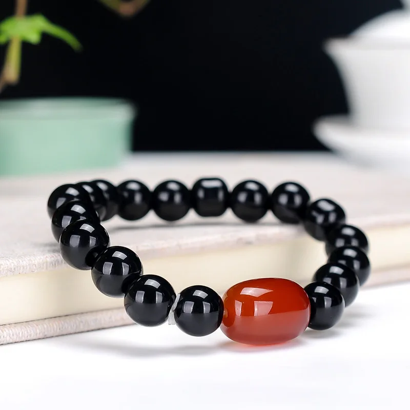 Natural Obsidian Bracelet Men Women Fine Jewelry Genuine Black Jades Red Agate Obsidian Stone Beads Elastic Beaded Bracelets
Natural Obsidian Bracelet Men Women Fine Jewelry Genuine Black Jades Red Agate Obsidian Stone Beads Elastic Beaded Bracelets