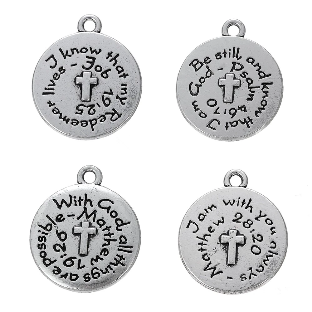 My Shape Religious Charms Double Side Quote Be Still And Know That I Am God Psalm 46:10 Tibetan Silvery Pendant Jewelry 20pcs
My Shape Religious Charms Double Side Quote Be Still And Know That I Am God Psalm 46:10 Tibetan Silvery Pendant Jewelry 20pcs