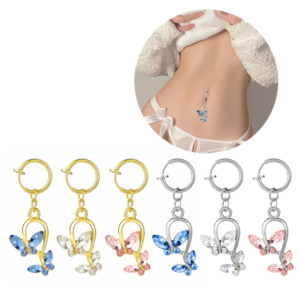 Golden Diamond Stainless Steel Butterfly Belly Button Fake Septum Piercing Rings Ornament Blue Insect Body Jewelry For Women
Golden Diamond Stainless Steel Butterfly Belly Button Fake Septum Piercing Rings Ornament Blue Insect Body Jewelry For Women