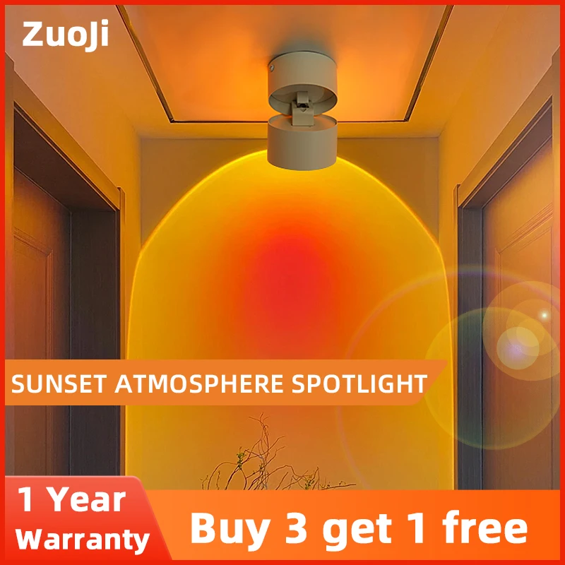 Led Sunset Lamp Adjustable Angle Ceiling Lamp Surface Mounted Downlight Livingroom Hallway Wall Atmosphere Washing Spotlight
Led Sunset Lamp Adjustable Angle Ceiling Lamp Surface Mounted Downlight Livingroom Hallway Wall Atmosphere Washing Spotlight