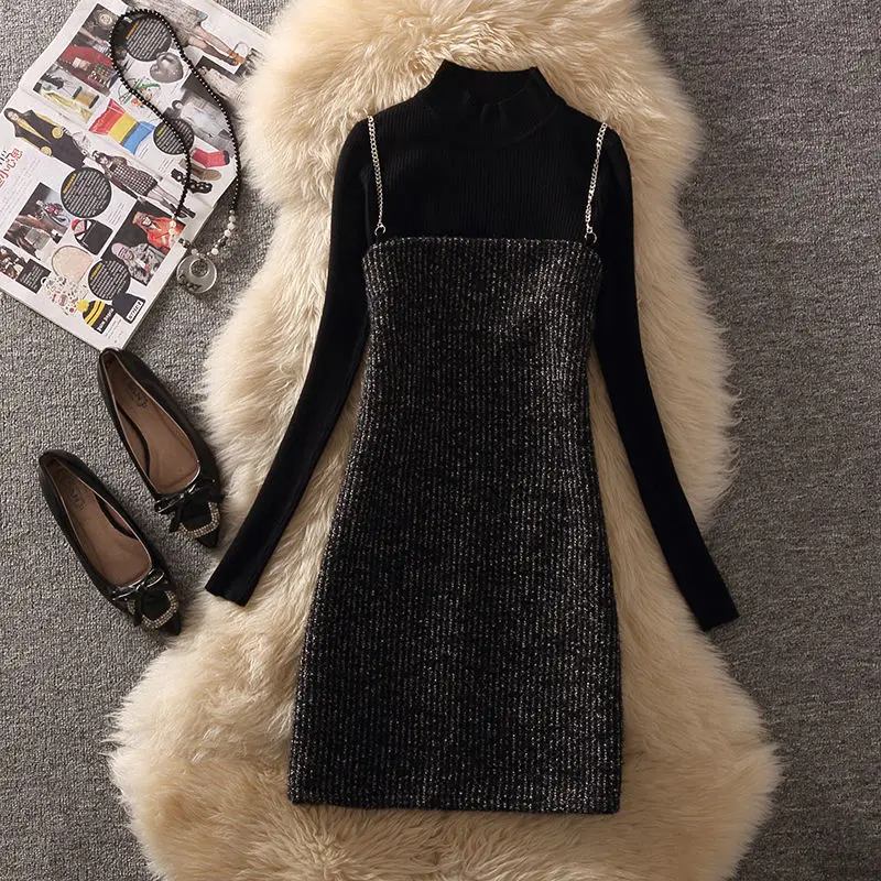 2023 New Autumn Winter Korean Women Outfits Knitted Pullover Sweater Tops + Woolen Plaid Dress Fashion 2 Piece Set D141
2023 New Autumn Winter Korean Women Outfits Knitted Pullover Sweater Tops + Woolen Plaid Dress Fashion 2 Piece Set D141