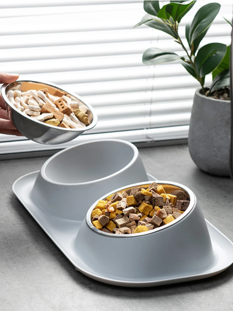 Cat Food Bowl Stainless Steel Cat Feeder Double Bowl Leak-Proof Anti-Skid Shackle Bowl Protect Neck Dog Food Basin Pet Products
Cat Food Bowl Stainless Steel Cat Feeder Double Bowl Leak-Proof Anti-Skid Shackle Bowl Protect Neck Dog Food Basin Pet Products