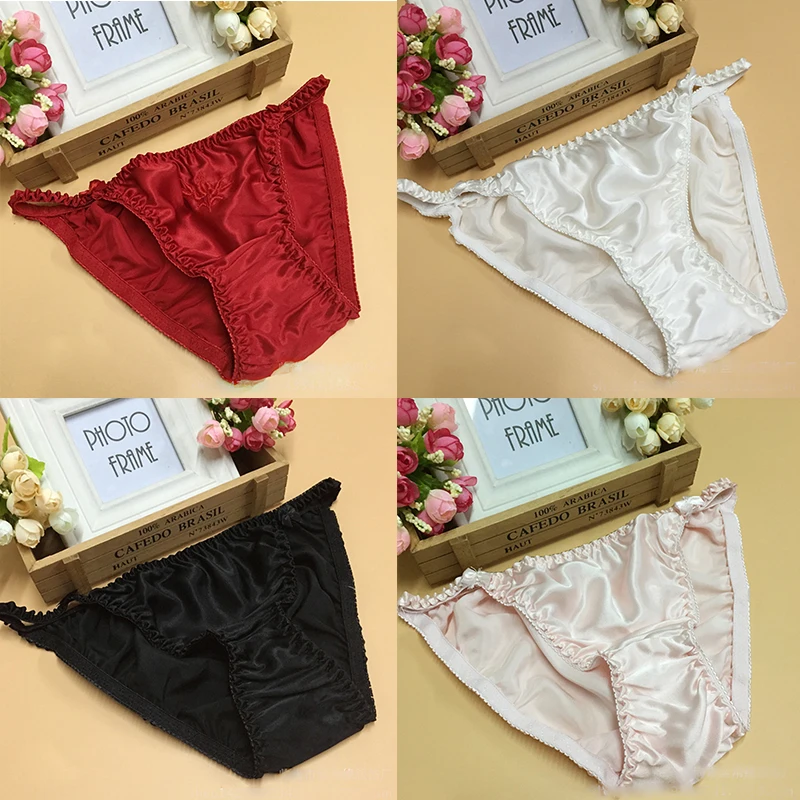Women's Triangle Underwear Bikini Panties Solid Color Pleated Edge Mulberry Silk
Women's Triangle Underwear Bikini Panties Solid Color Pleated Edge Mulberry Silk