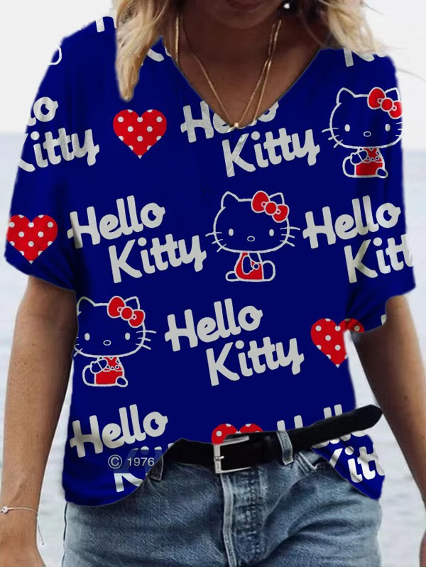 Women's Short Sleeve T Shirt Hello Kitty Apparel Summer Cotton T Shirt Print Girls T Shirt Loungewear Kawaii T Shirt Top
Women's Short Sleeve T Shirt Hello Kitty Apparel Summer Cotton T Shirt Print Girls T Shirt Loungewear Kawaii T Shirt Top
