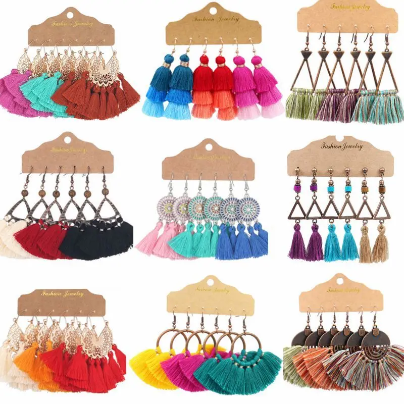 Bohemian Tassel Earrings For Women Handmade Colorful Ethnic Geometri Fringe Dangle Earring Set Jewelry Party Gift
Bohemian Tassel Earrings For Women Handmade Colorful Ethnic Geometri Fringe Dangle Earring Set Jewelry Party Gift