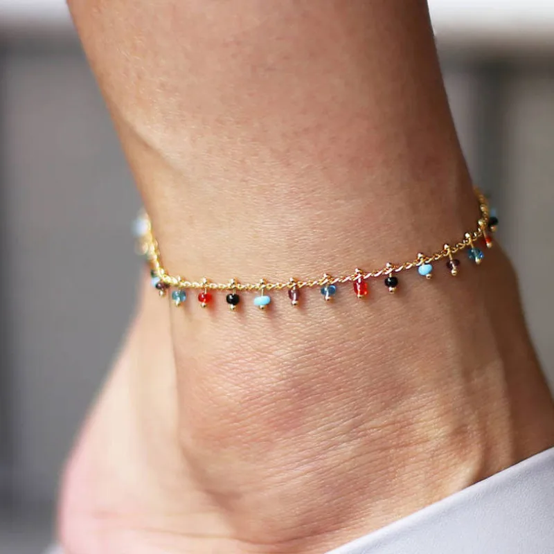 2021 New Rainbow Color Glass Beads Anklets Women Fashion Barefoot Chain Jewelry 
2021 New Rainbow Color Glass Beads Anklets Women Fashion Barefoot Chain Jewelry