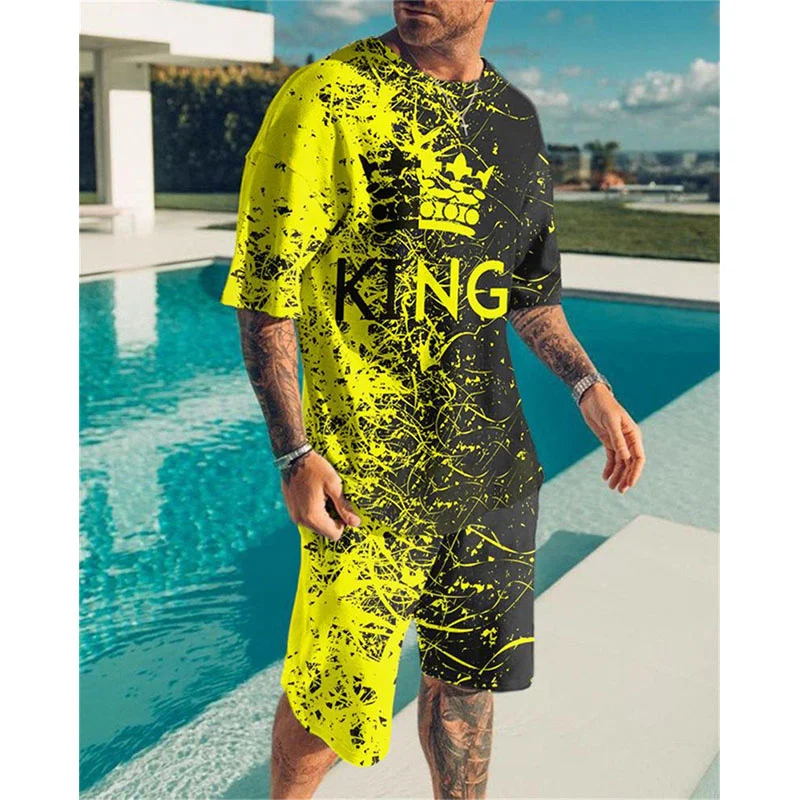 Men T-shirt + Shorts 2-piece Suit Crown King 3D Printed Big Size Casual Male Streetwear Harajuku Hip Hop Teenager Top Tees Set
Men T-shirt + Shorts 2-piece Suit Crown King 3D Printed Big Size Casual Male Streetwear Harajuku Hip Hop Teenager Top Tees Set