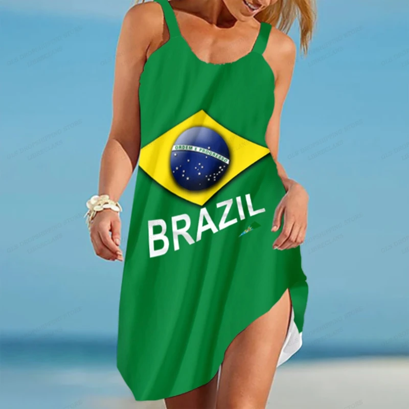 Brazil Flag Dress Women Fashion Bohemian Spaghetti Strap Dresses Sexy Girl Casual Sundres Boho Brand Streetwear Night Dress
Brazil Flag Dress Women Fashion Bohemian Spaghetti Strap Dresses Sexy Girl Casual Sundres Boho Brand Streetwear Night Dress