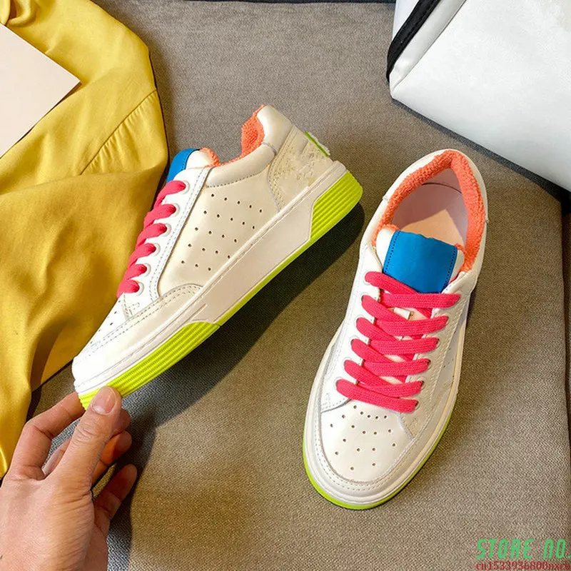 White Women Color Matching Low-top Sneakers Shoes Round Toe Lace Up Heavy-bottomed Letters Casual Trainers Size 35-40
White Women Color Matching Low-top Sneakers Shoes Round Toe Lace Up Heavy-bottomed Letters Casual Trainers Size 35-40