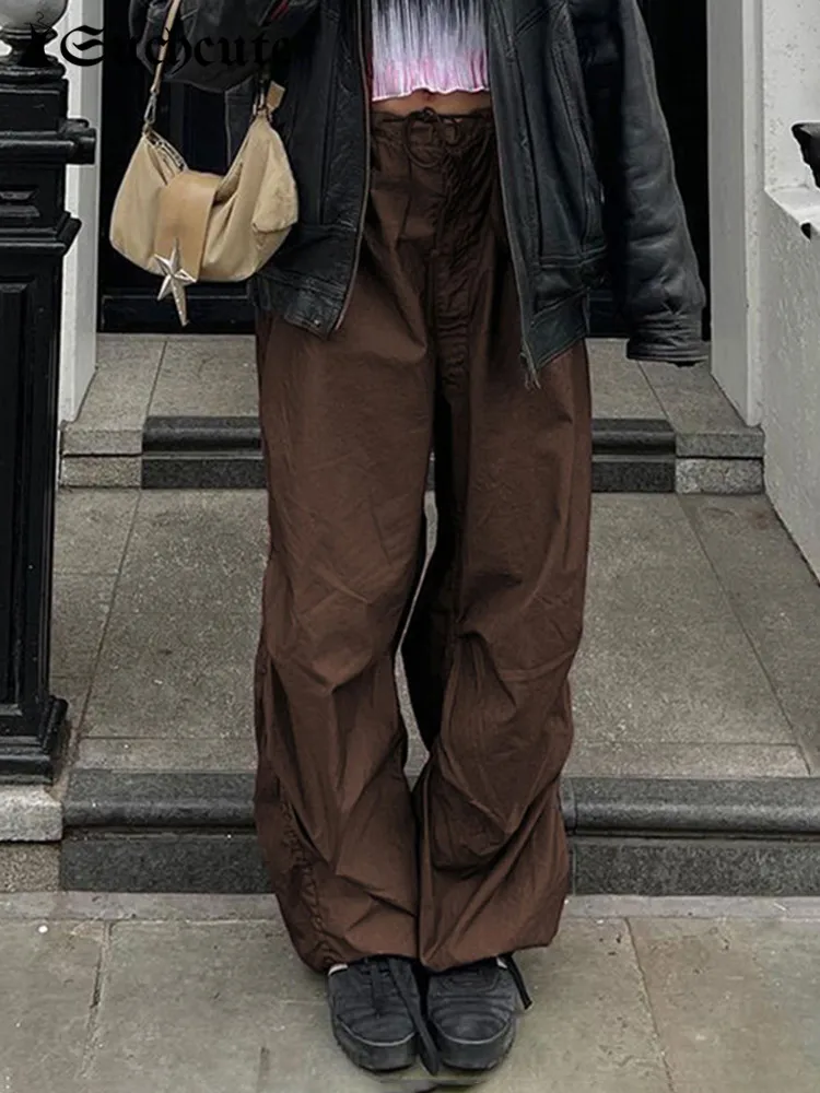 SUCHCUTE Harajuku Solid Cargo Pants Women's Streetwear Casual Egirl Trousers Grunge Fairycore Dark Hip Hop Elastic Waist Outfits
SUCHCUTE Harajuku Solid Cargo Pants Women's Streetwear Casual Egirl Trousers Grunge Fairycore Dark Hip Hop Elastic Waist Outfits