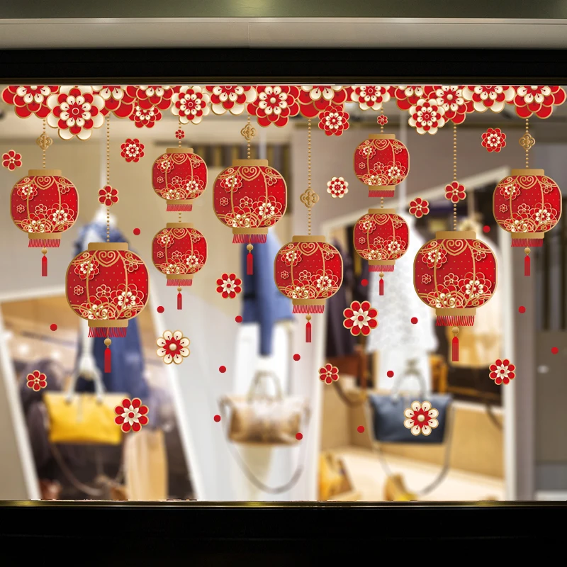 New Year Window Sticker Vinyl DIY Lanterns Flowers Wall Decals for Living Room Glass Chinese Spring Festival Home Decoration
New Year Window Sticker Vinyl DIY Lanterns Flowers Wall Decals for Living Room Glass Chinese Spring Festival Home Decoration