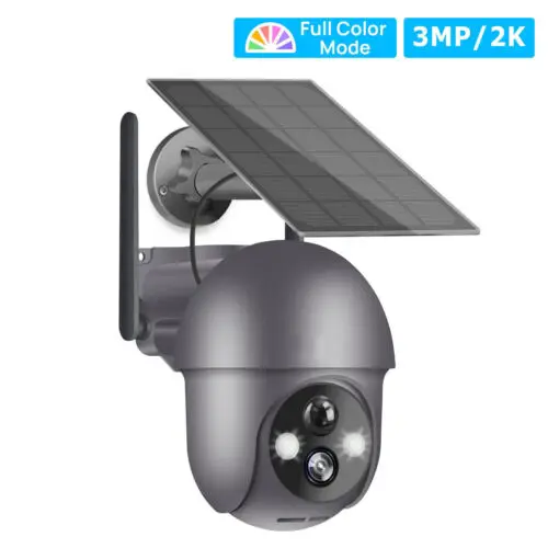 360 ° PTZ 3MP HD беспроводная камера безопасности наружная Солнечная/батарея WiFi CCTV
360 ° PTZ 3MP HD беспроводная камера безопасности наружная Солнечная/батарея WiFi CCTV